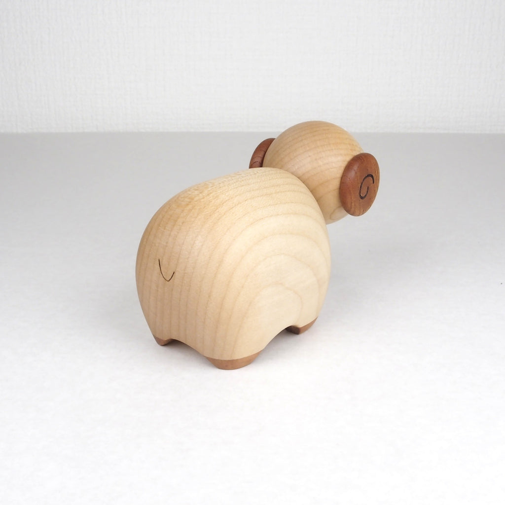 木製干支飾り ヒツジ(未) こげ茶orうす茶