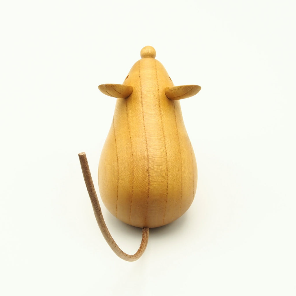 木製干支飾り ネズミ(子) 茶or白