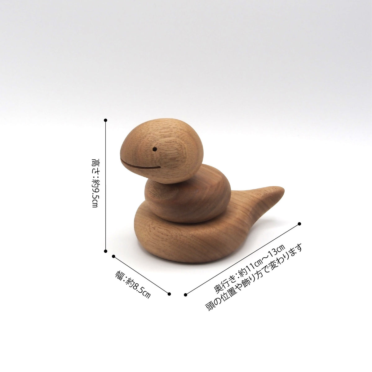 木製干支飾り ヘビ(巳) 白or茶
