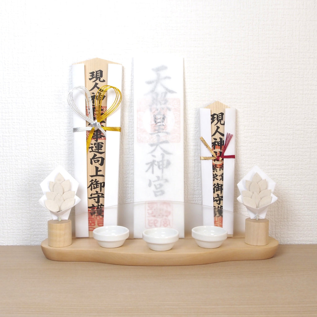 神棚 NAGI　枯れないサカキ(九枚葉)＆お供え皿セット