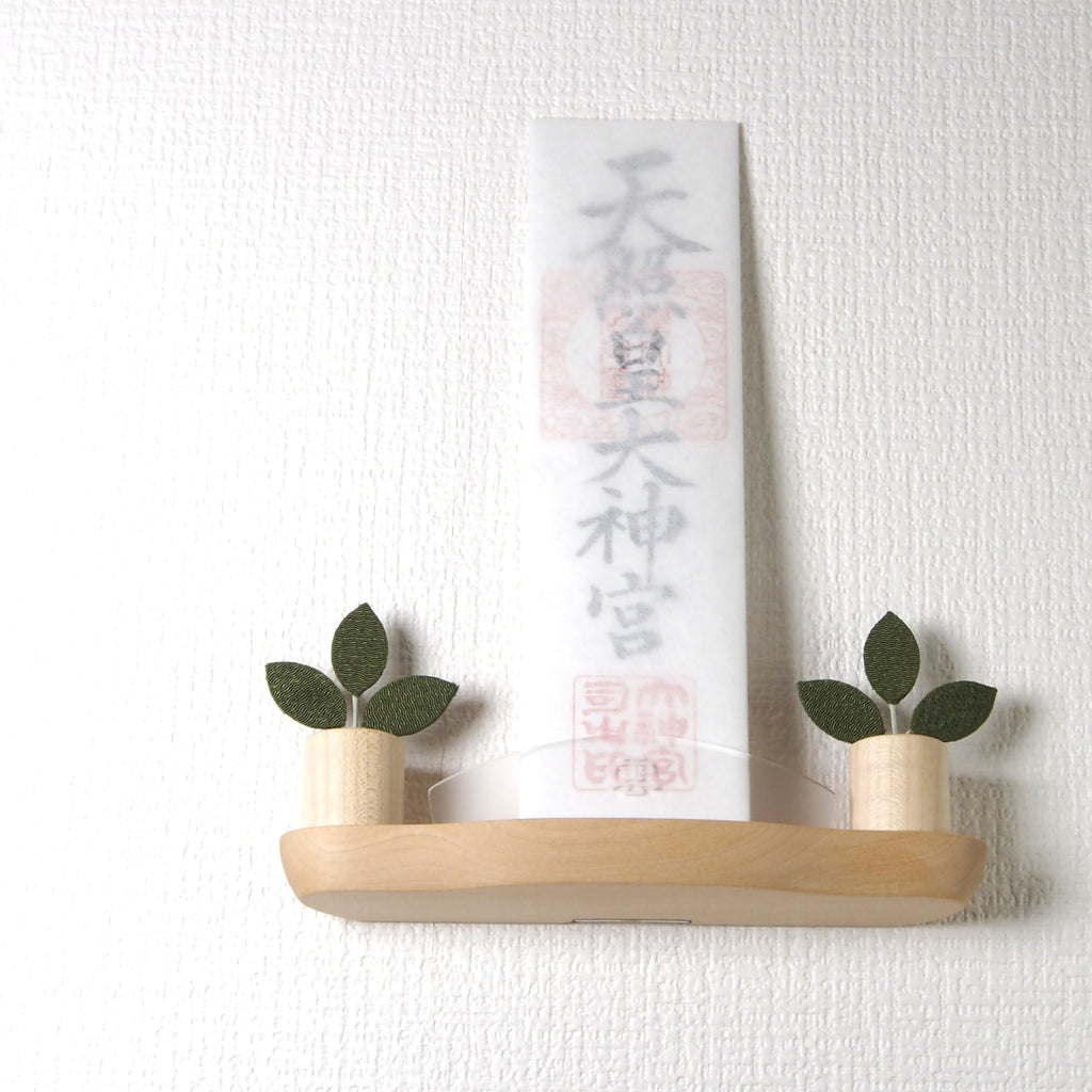 神棚 HITOE　枯れないサカキ(三枚葉／円柱台座)セット