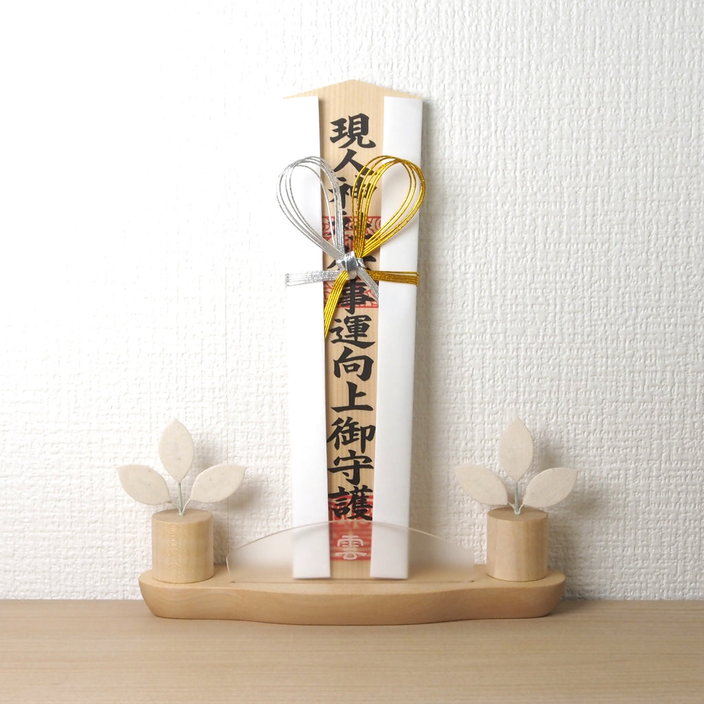 神棚 HITOE　枯れないサカキ(三枚葉／円柱台座)セット