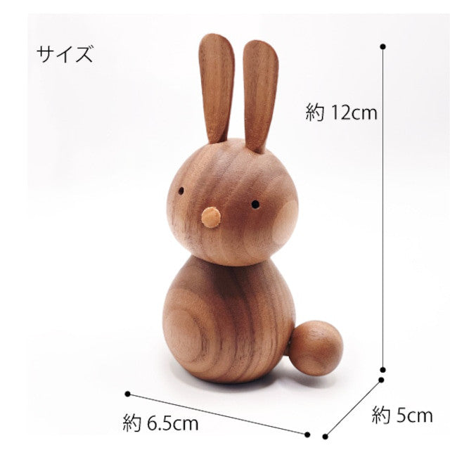 木製干支飾り ウサギ(卯) こげ茶or白