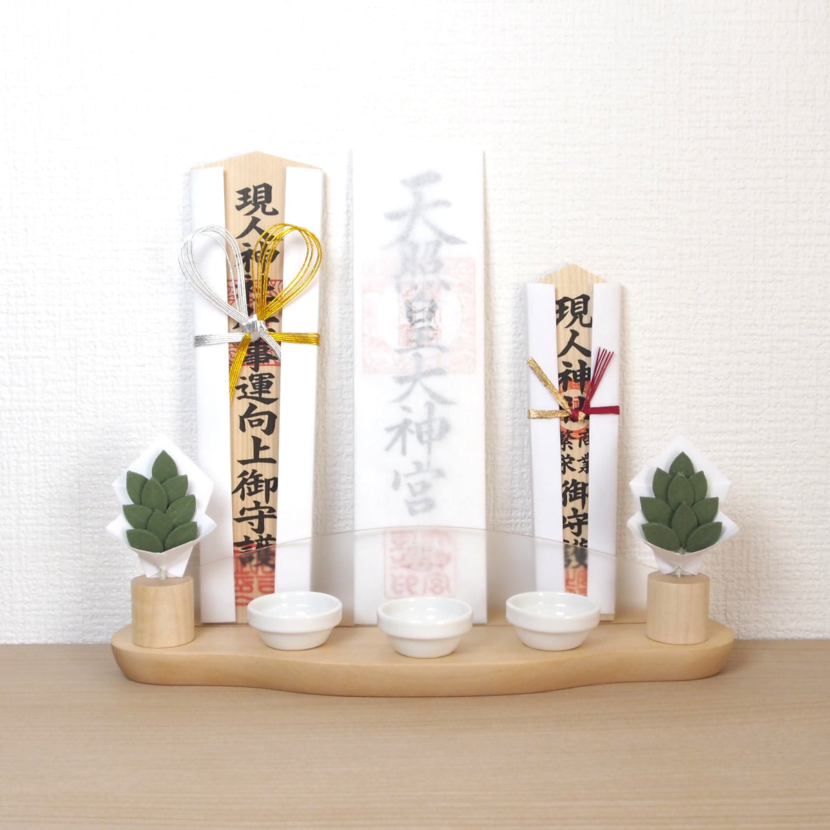 神棚 NAGI　枯れないサカキ(九枚葉)＆お供え皿セット