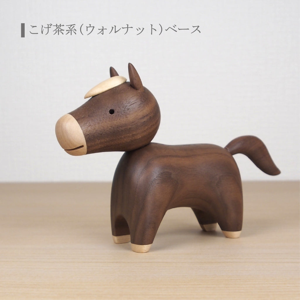 木製干支飾り ウマ(午) 白orこげ茶